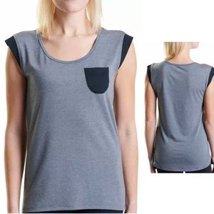 Oiselle Muscle Tank, Gray and Black, Size 8